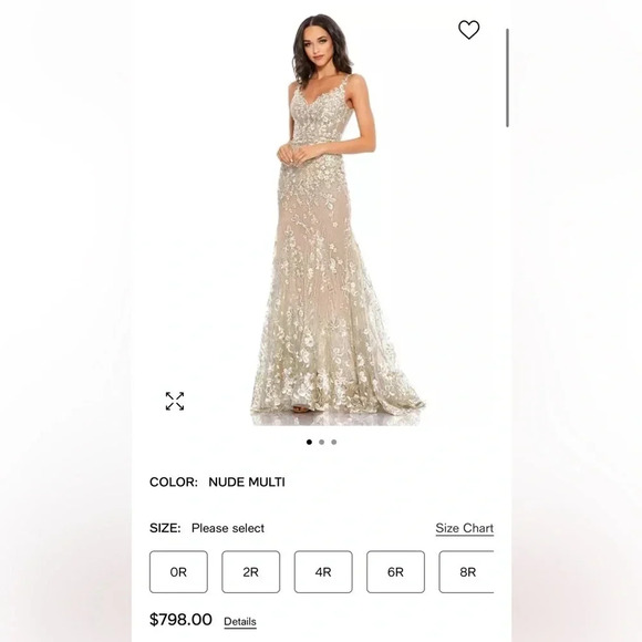 $798 NWTs Mac Duggal FLORAL EMBROIDERED CORSET BODICE GOWN size 10 - Picture 4 of 13